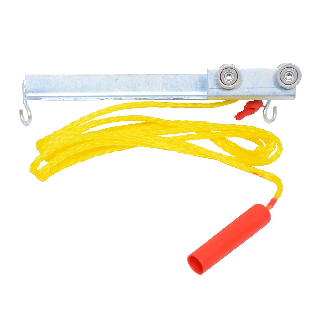 Overlap Trolley with Steel Wheels with 10' long pull rope