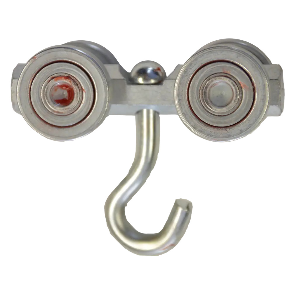 Steel roller, 4 wheels, reinforced 1"hook