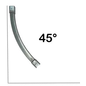 45 Degree curved track with plain split supports