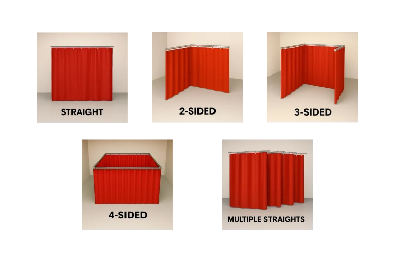 Red Wash Bay Curtain common layouts